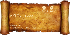 Mühl Edda névjegykártya